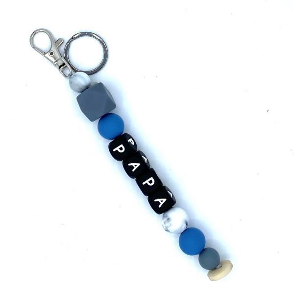 Sleutelhanger met naam Blauw Marmer